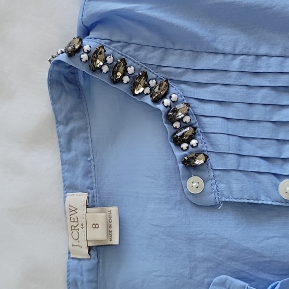 J Crew Embellished Neckline Shell - Size 8 - Picture 2 of 4